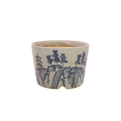 Bonsai Pot - Round Landscape Design - 9 x H6.5 cm