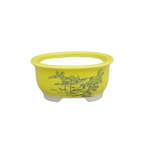 Pot à bonsai - Jaune Paysage Japonais - 10 x 8 x H5 cm