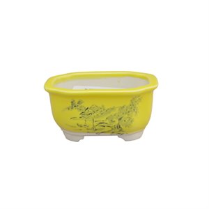 Pot à bonsai - Jaune Paysage Japonais - 10 x 8 x H5 cm