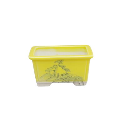 Pot à bonsai - Jaune Paysage Japonais - 10 x 8 x H5 cm