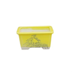 Pot à bonsai - Jaune Paysage Japonais - 10 x 8 x H5 cm