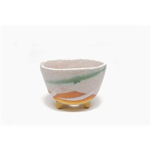 Shigaraki - Round White /  Green /  Orange - 11.5 x H7.5 cm