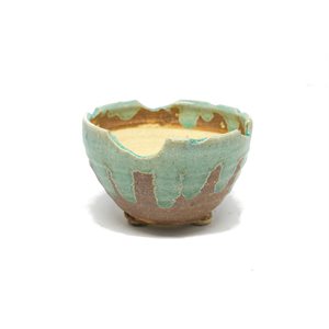 Bonsai Pot - Shigaraki Round Brown / Green S12 / M16 / L19 cm