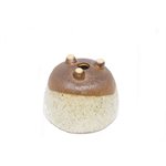 Bonsai Pot - Shigaraki Round Beige / Brown 11.5 x H7.5 cm