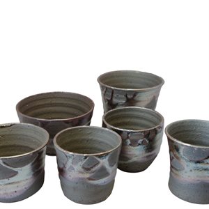 Pot à bonsai - Shigaraki Rond  8.0~12.0 x 6.5~9.0 cm