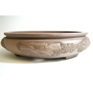 Pot à bonsai - Tokoname Rond Brun Dragon S33.5 / M42.5 cm