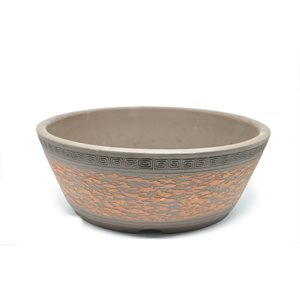 Pot à bonsai - Tokoname Rond Brun / Orange S17 /  M21.5 /  L26 /  .cm