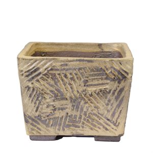Pot à bonsai - Tokoname Carré Beige 10.5 x 10.5 x H8 cm