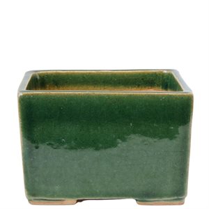 Pot à bonsai - Tokoname Carré Vert 10.8 x 9 x H7 cm