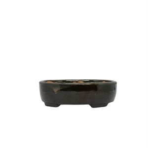 Pot à bonsai - Satomi Terahata - Oval 16 x 13 x 4.5 cm