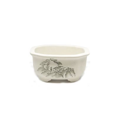 Pot à bonsai - Beige Paysage Japonais - 10 x 8 x H5 cm