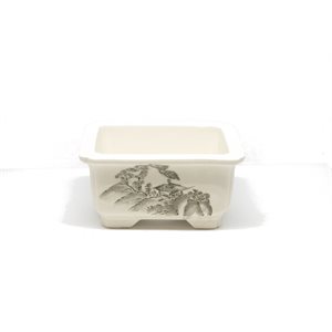 Pot à bonsai - Beige Paysage Japonais - 10 x 8 x H5 cm