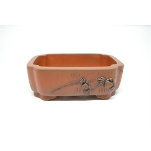 Bonsai Pot - Rectangle Crabs 13 x 10.5 x 4 cm