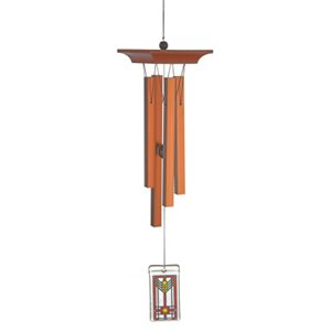 Handcrafted cherry / bronze chimes