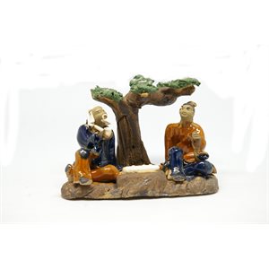 Old Men blue / orange (2) under tree 3.5''H