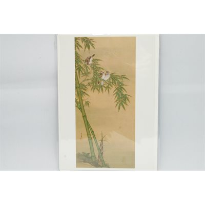 Card - Ohara "Sparrows and Bamboos"
