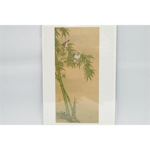 Card - Ohara "Sparrows and Bamboos"