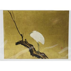 Card - Okyo "Heron on a branch"