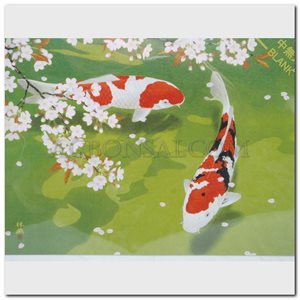 Card - Murata, Rinzo "Carps under the Cherry Tree"
