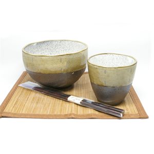 Fuushu Soyo - Ens. 4 pcs - Riz /  Baguettes /  Tasse à thé / Nappero