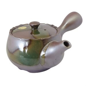 Glazed Grey / Green Earthenware Teapot