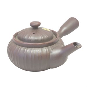 Earthenware Teapot JAP vertical lines