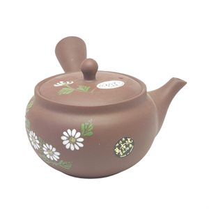 Terra- Cotta JAP Teapot  /  white flowers 360 ml