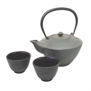 Grey Cast Iron Teapot Set
